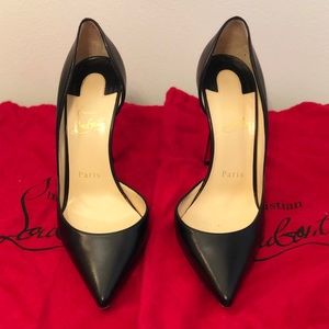 Christian Louboutin Iriza 100 Black Leather Heels